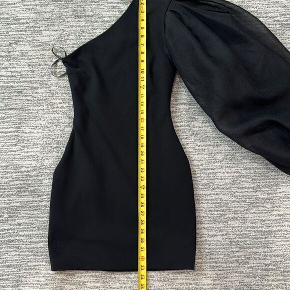 New Solace London Iona Black One Sleeve Mini Dress Size 4 - Picture 8 of 16